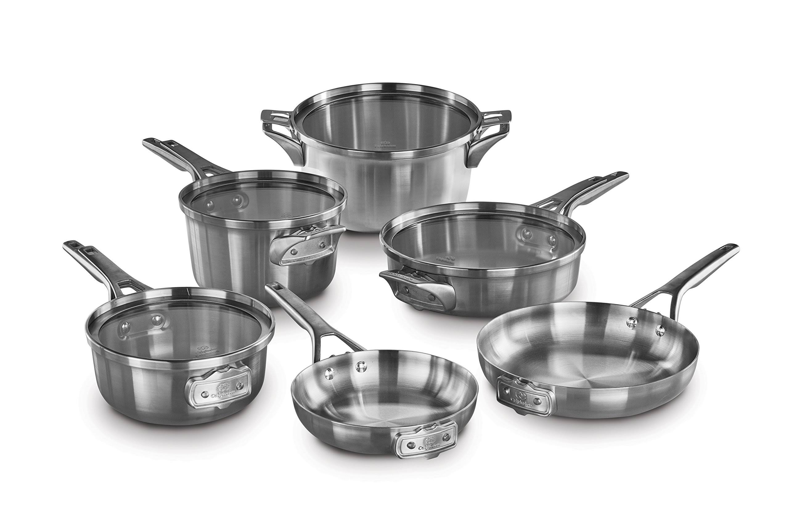 Calphalon Premier 10-pc. Space-Saving Stainless Steel Cookware Set