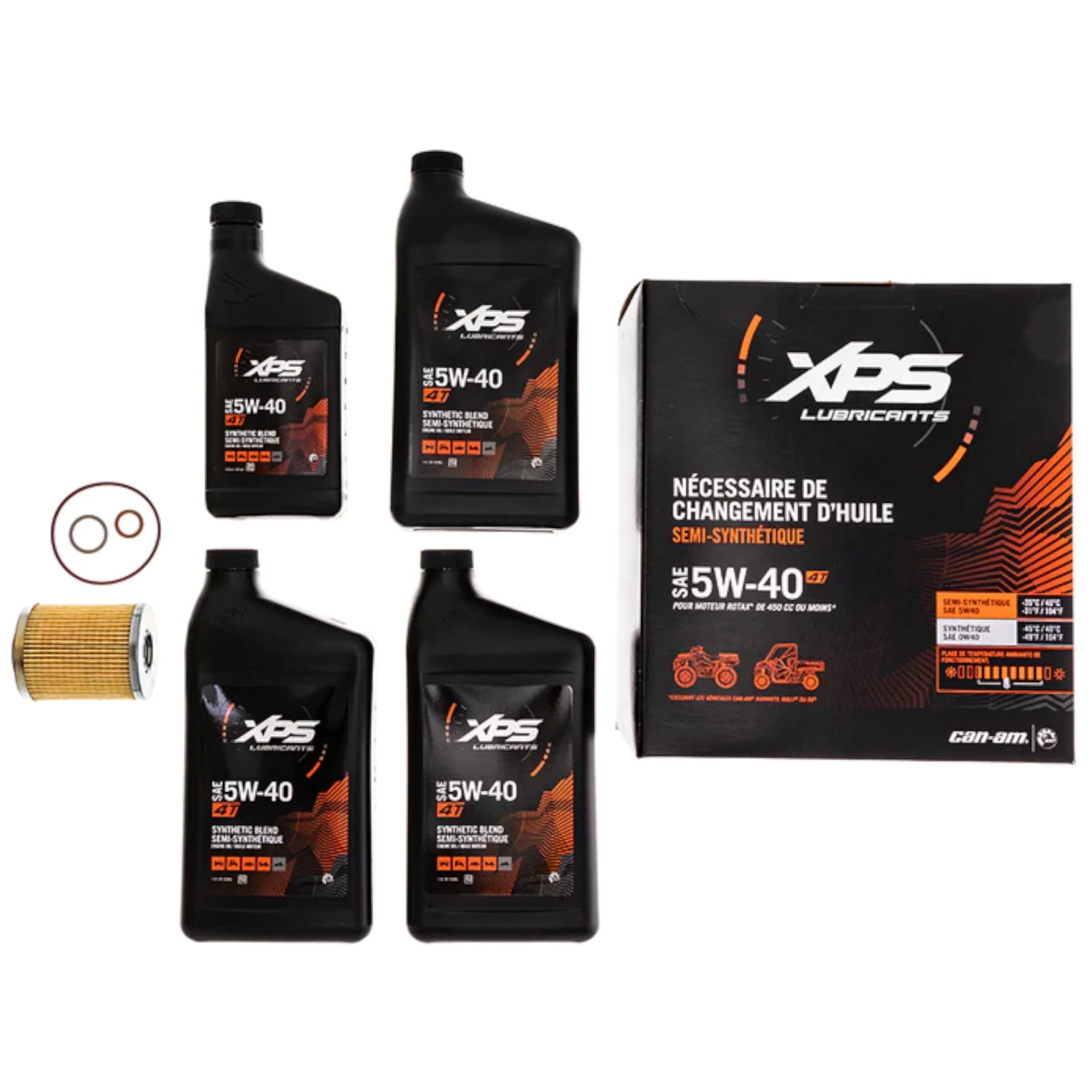 Can - Am New OEM 4T 5W - 40 Synthetic Blend Oil Change Kit, Rotax 450 Cc, 9779256