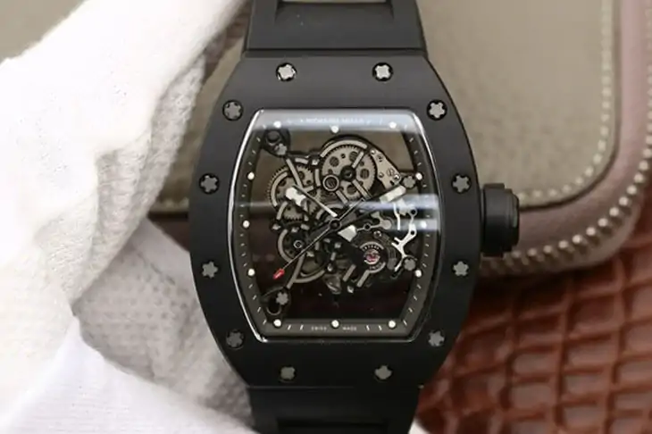 Richard Mille RM055 KV Factory Black Rubber Strap