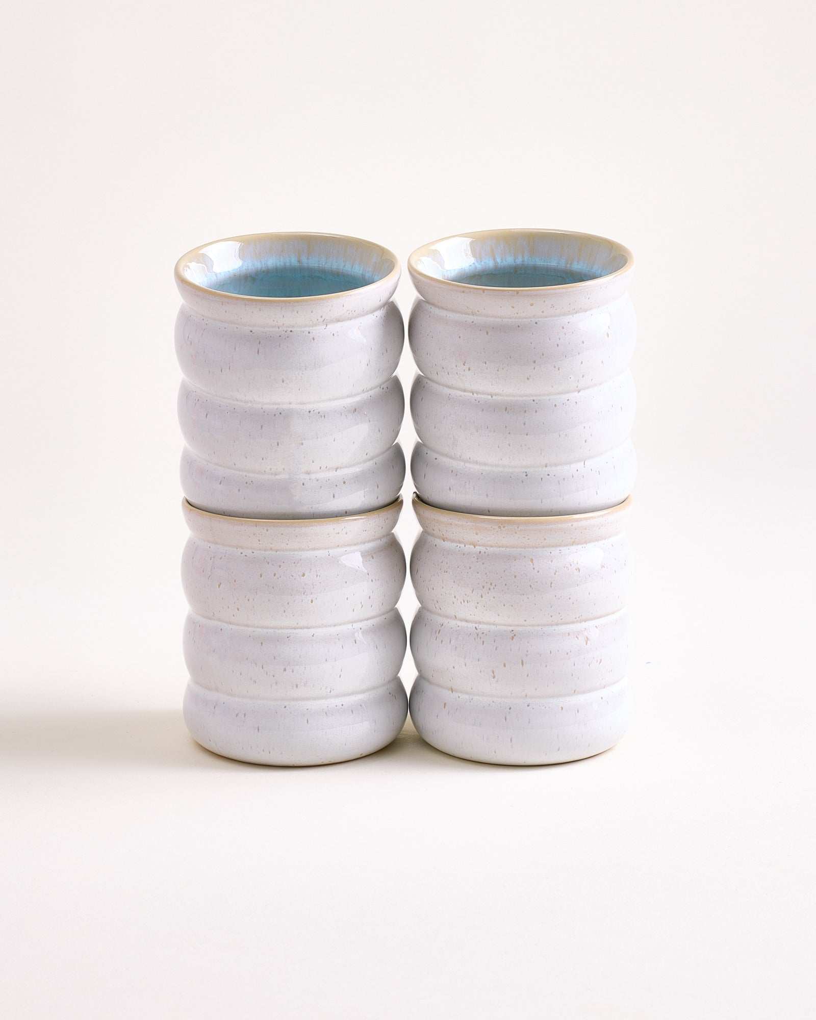 AREIA - LARGE CUP BUBBLE AZURE SET OF 4