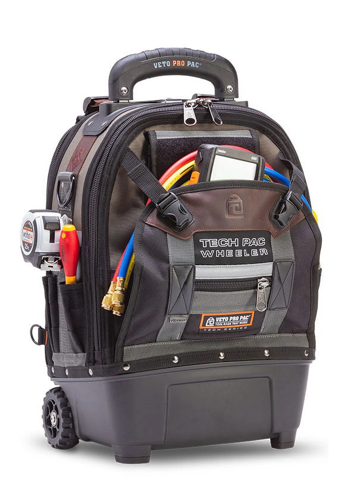 VETO Waterproof Tool Bags with Wheels, Polypropylene Plastic Black