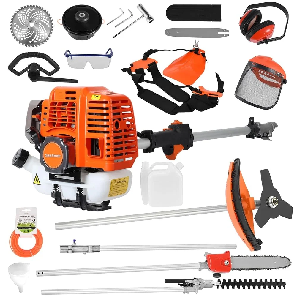 5-in-1 Gas Weed Eater Combo, 52CC 2-Cycle Gas Weed Wacker, Lawn Edger
