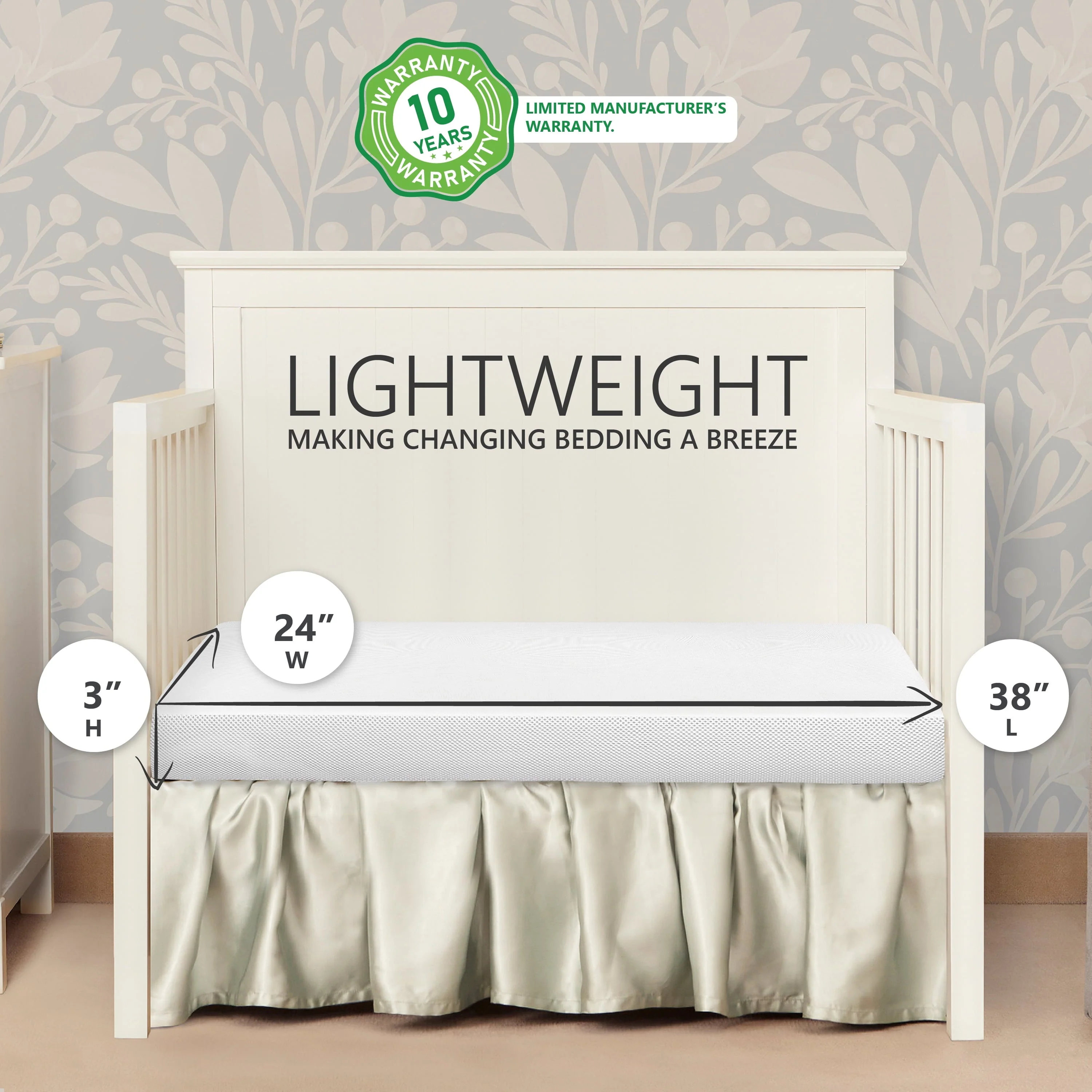 on Me, Sunset 3" Extra Firm Fiber Portable Crib Mattress - Image 3