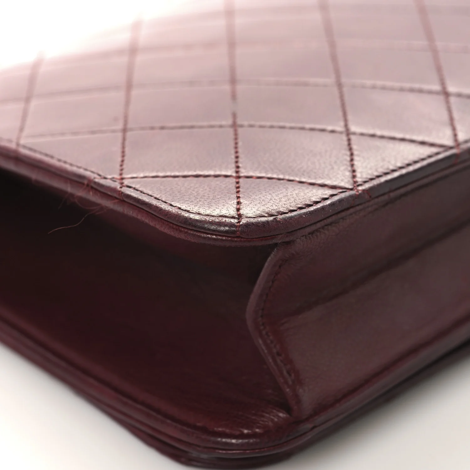 Lambskin Quilted Small Single Flap Bordeaux
