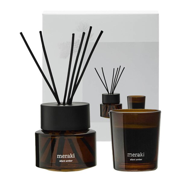 Gavesett med diffuser 100 ml og duftlys 60g Silent Amber