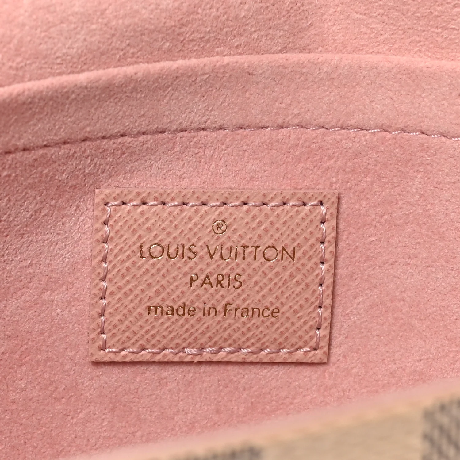 Damier Azur Pochette Felicie Chain Wallet Rose Ballerine