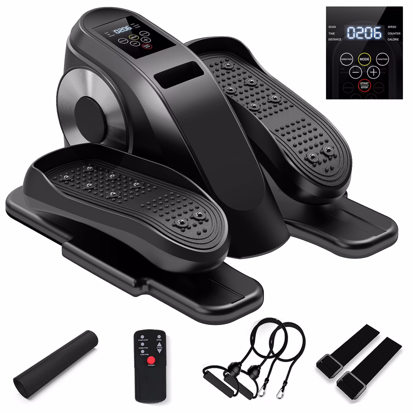 Under Desk Elliptical, Electric Seated Foot Leg Pedal Exerciser While Sitting for Seniors(Type-A Black) - Image 5