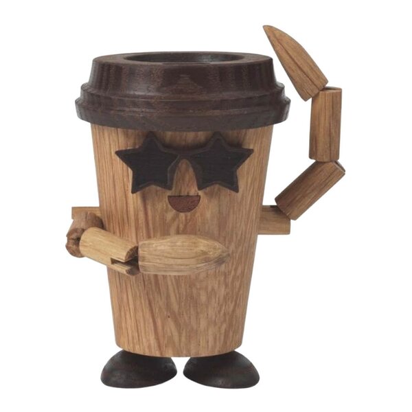 Woodies Esther Espresso To Go Coffee trefigur 8,5 cm eik