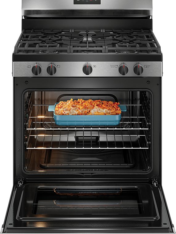 Cuisinière à gaz autoportante 5,1 pi³ (144 L) avec brûleur à ébullition rapide – Acier inoxydable 2025