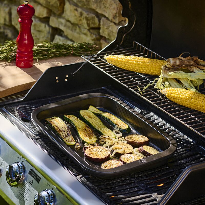 Grill2Table ildfast form rektangulær 43 cm svart
