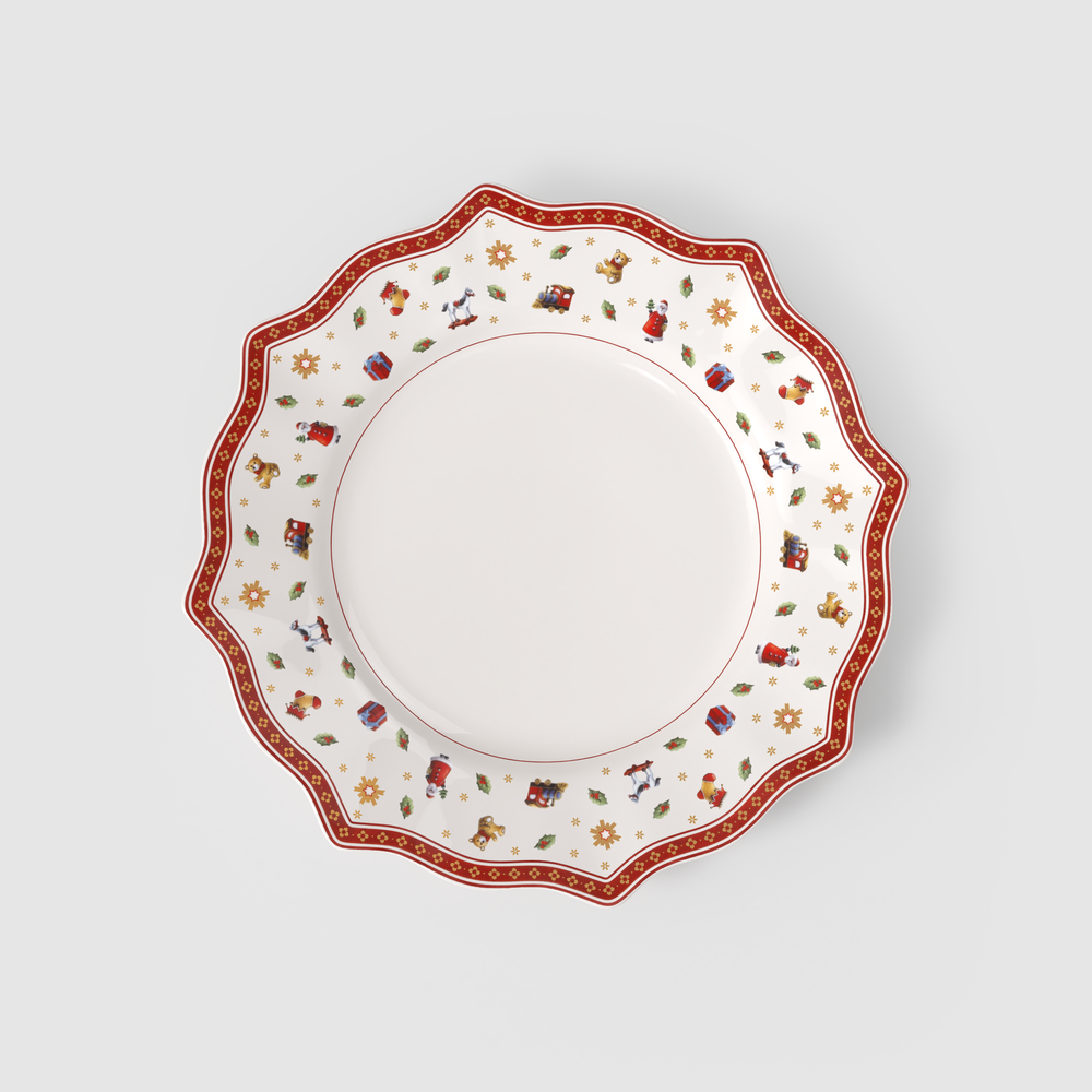 Toy's Delight Dinner plate - Red, 11.2'', Premium Porcelain