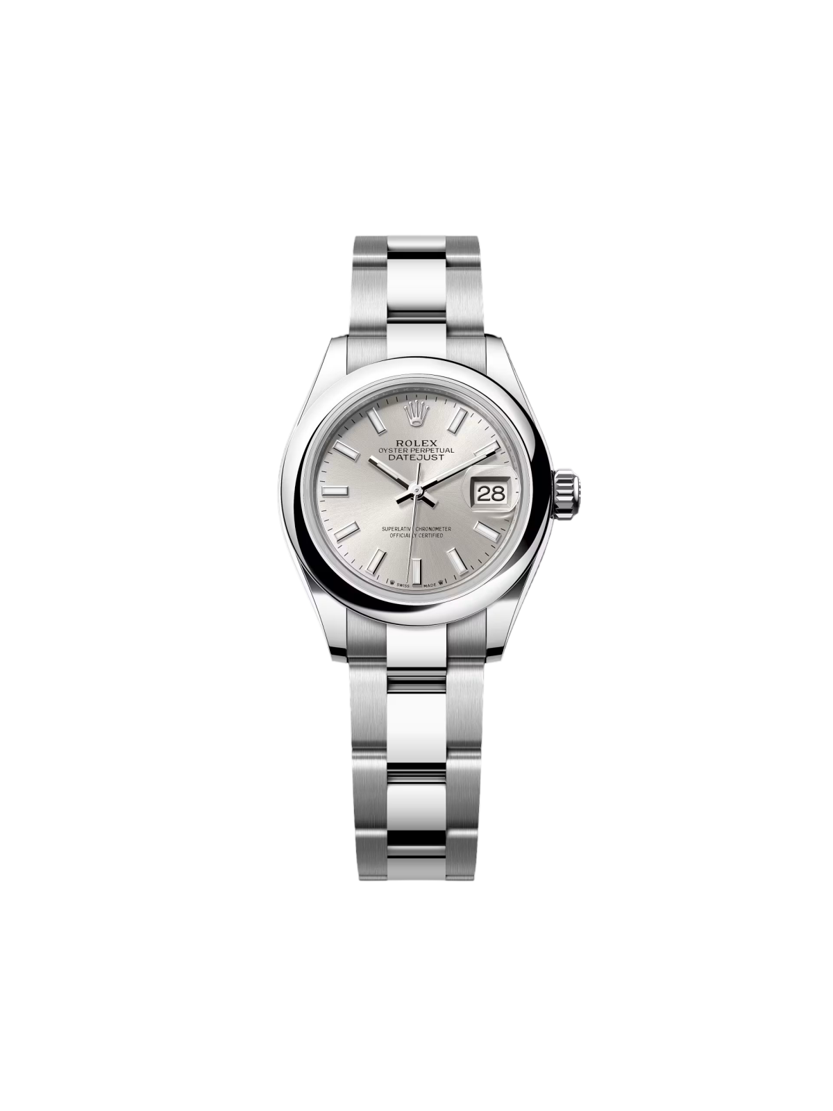 【Super Clone】RLX Lady-Datejust 28mm  m279160 Oyster Perpetual Silver Dial Oyster Bracelet