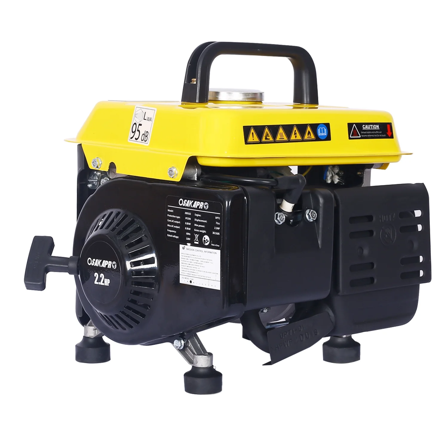 Clerance! Portable Generator, Outdoor generator Low Noise, Gas Powered Generator,Generators for Home Use(Yellow) - Image 2