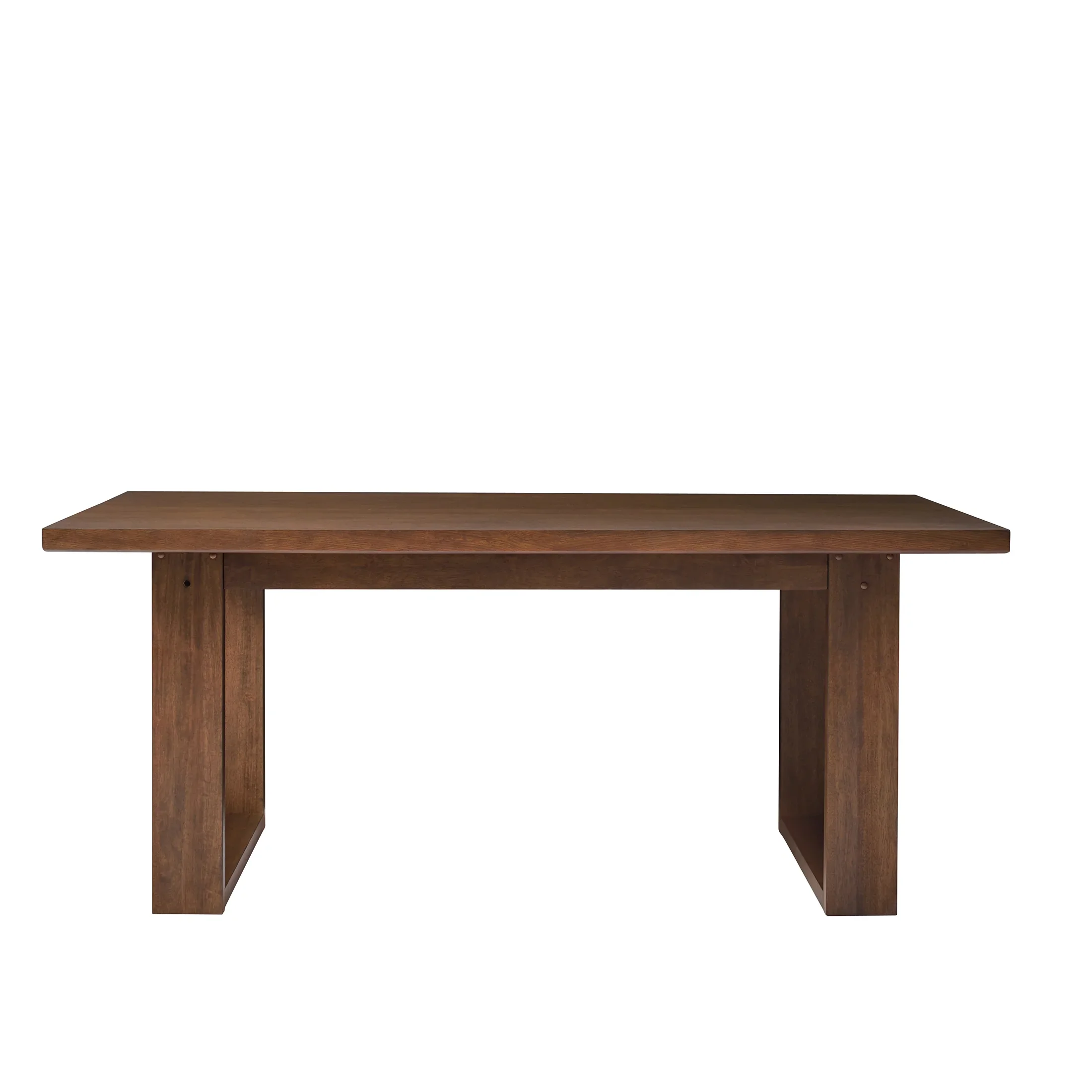 Better Homes & Gardens Ezra Collection Rectangular Double Pedestal Dining Table, 70 in, Walnut