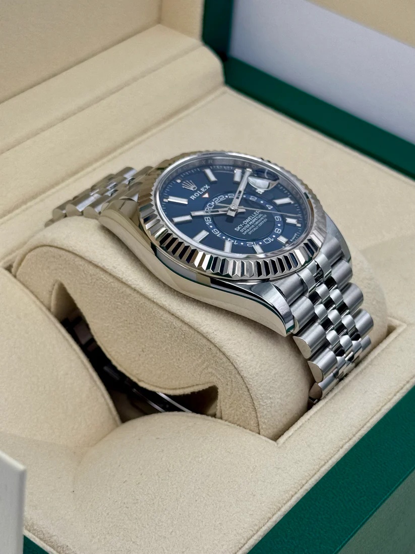 [Super Clone]RLX  Sky-Dweller 42mm Stainless Steel Blue Dial Jubilee - 336934