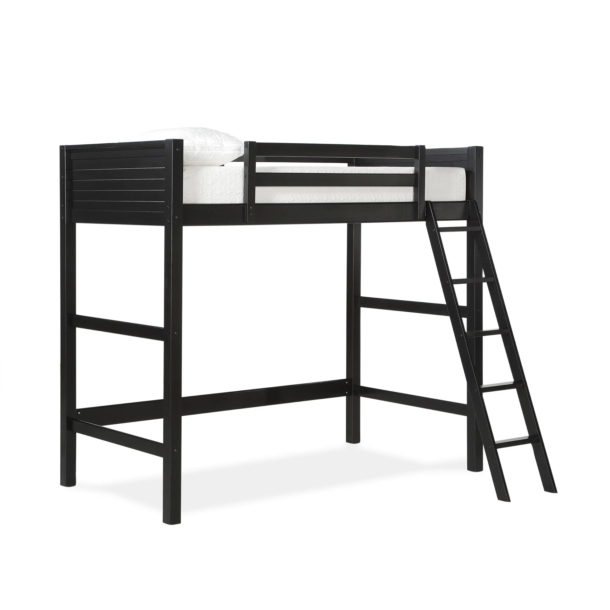 Your Zone Kiarah Twin Loft Bed with Ladder, White