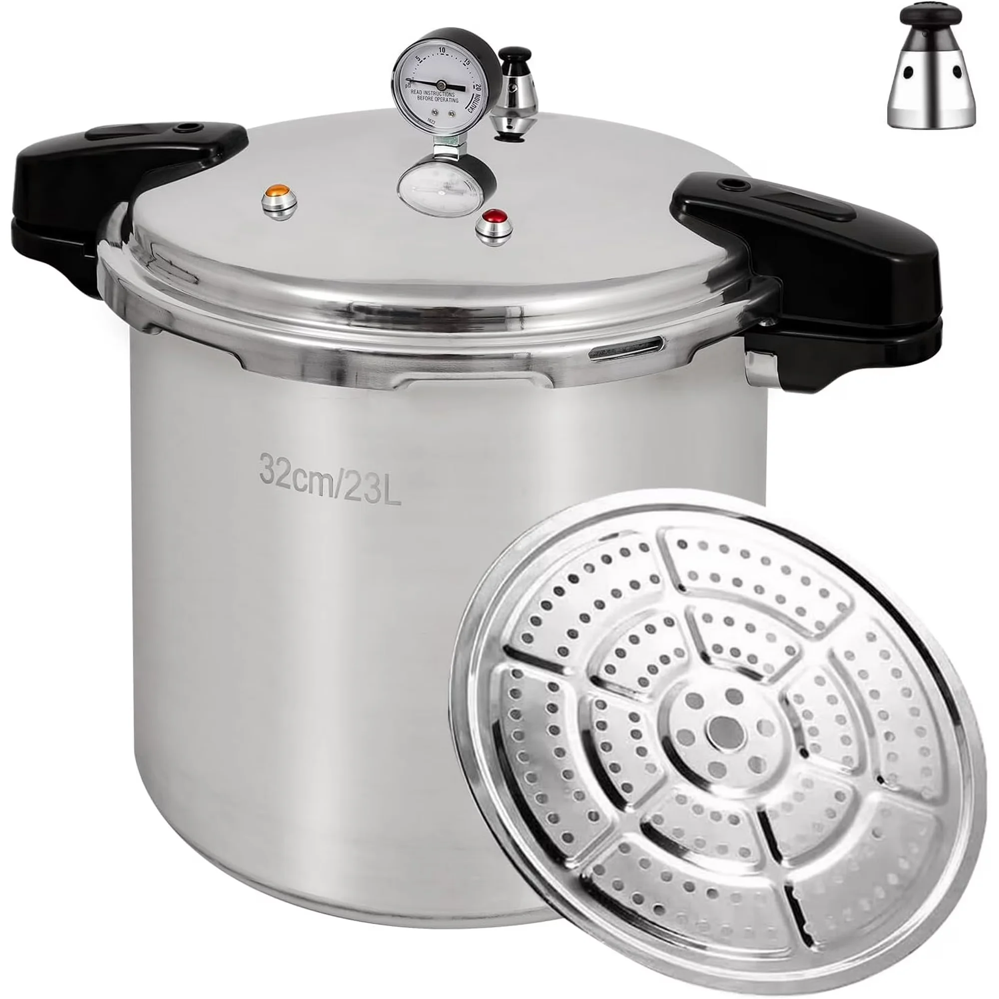 UNIFULL 24 Quart/23 Liter Pressure Cooker, Pressure Canner with Pressure Gauge, Pressure Relief Valve - 15 PSI, and Sealing Ring