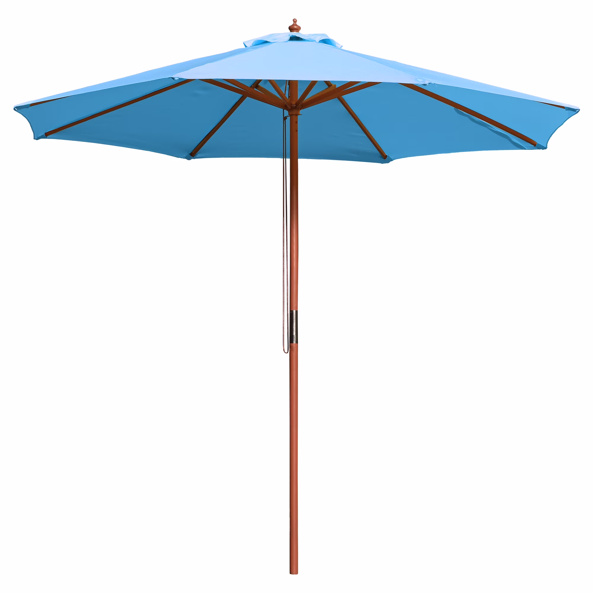 Yescom 9FT Wooden Patio Umbrella UV30+ for Beach Pool Wedding Party Table Market Garden Yard Hotel Deck Cafe Blue