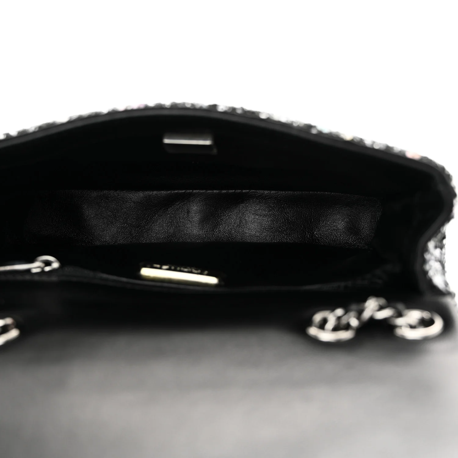 Shaded Sequins Mini Flap Black