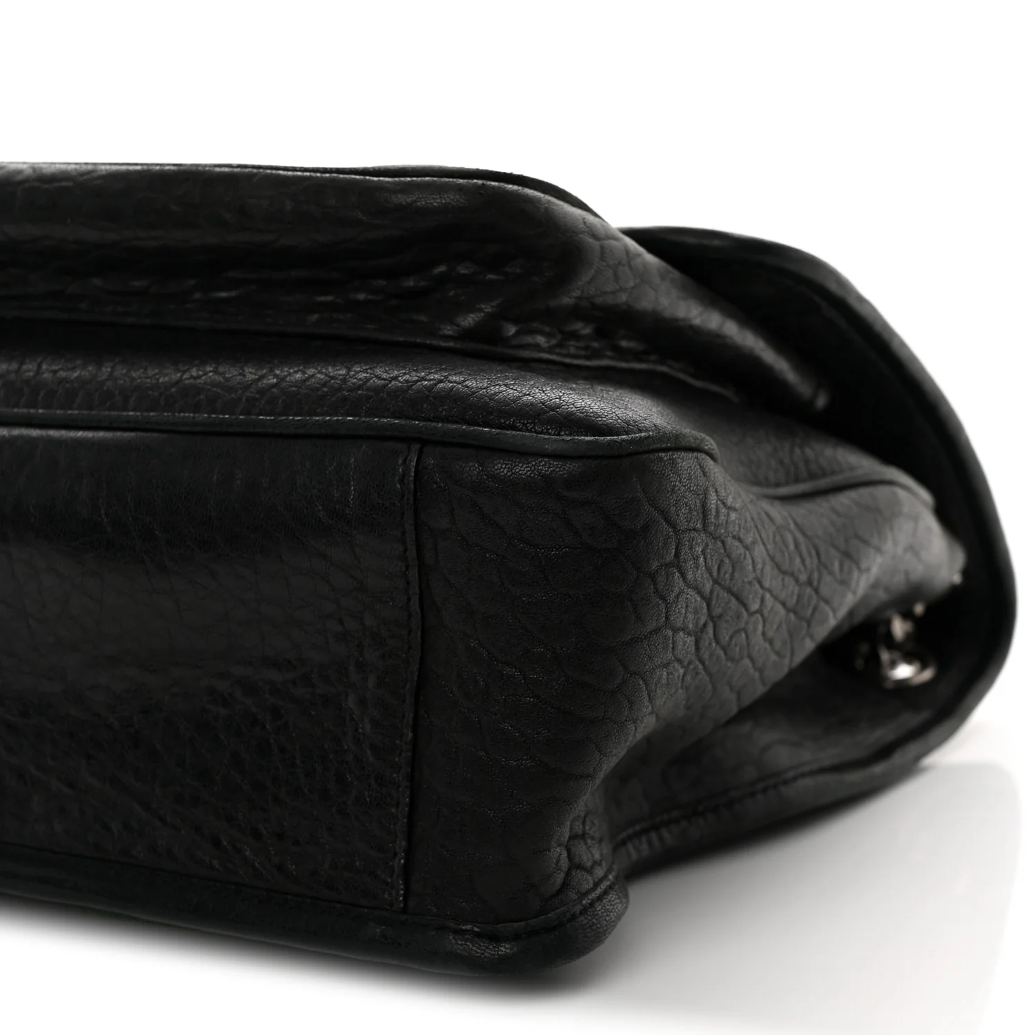 Grained Lambskin Monogram Large Niki Chain Satchel Black