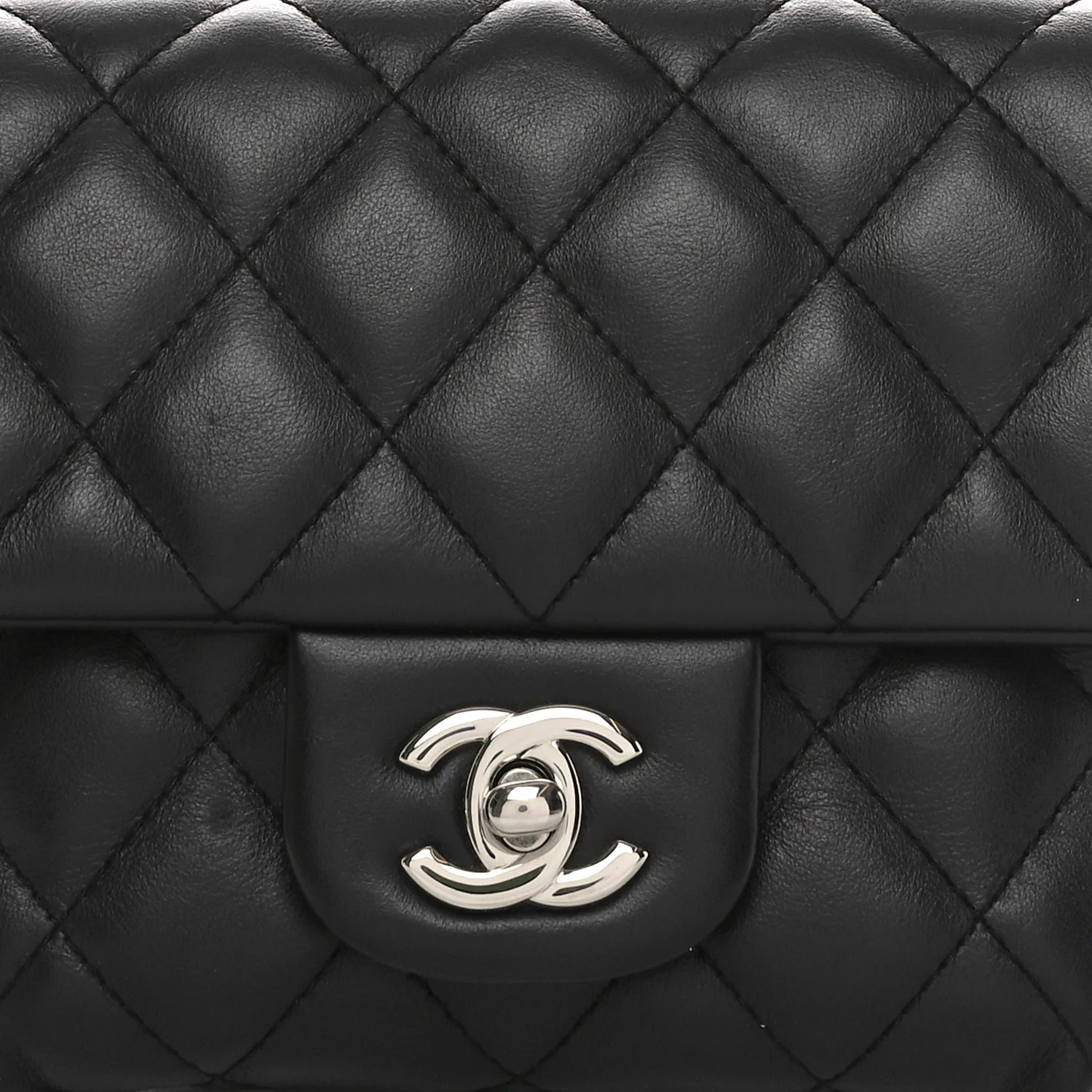 Calfskin Quilted CC Uniform Flap Belt Bag Black