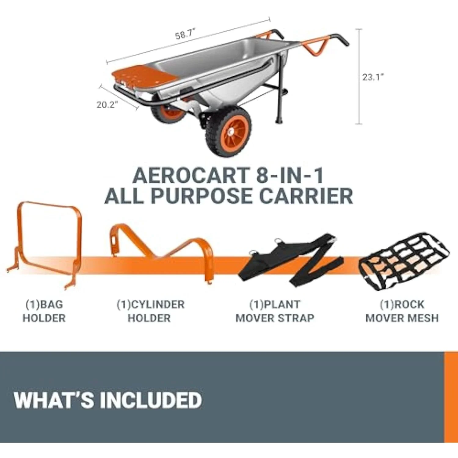 Aerocart Garden Cart/Wheelbarrow Heavy Duty/Dolly