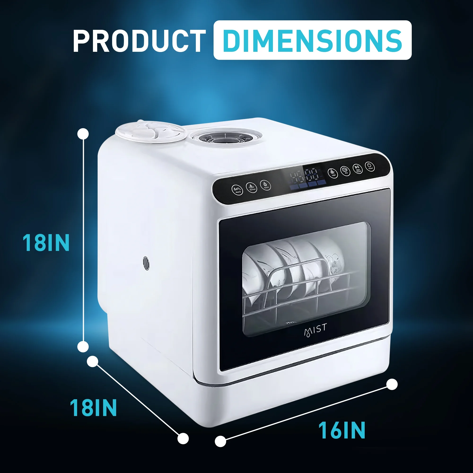 Portable Countertop Dishwasher with 4 Washing Programs and 360�� Dual Spray - Image 6