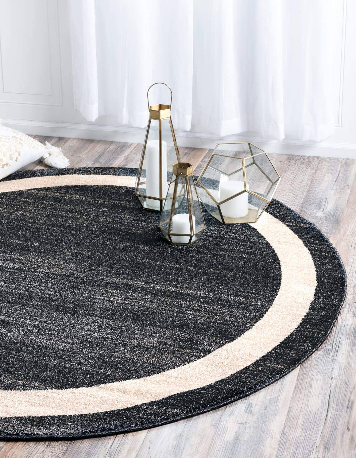 Unique Loom Maria Del Mar Area Rug (6' Round - Black)