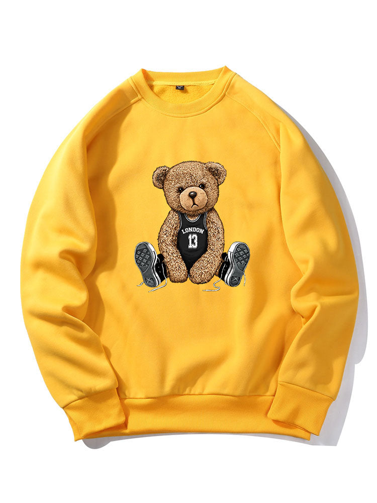 Sweat-shirt à manches raglan imprimé ours londonien