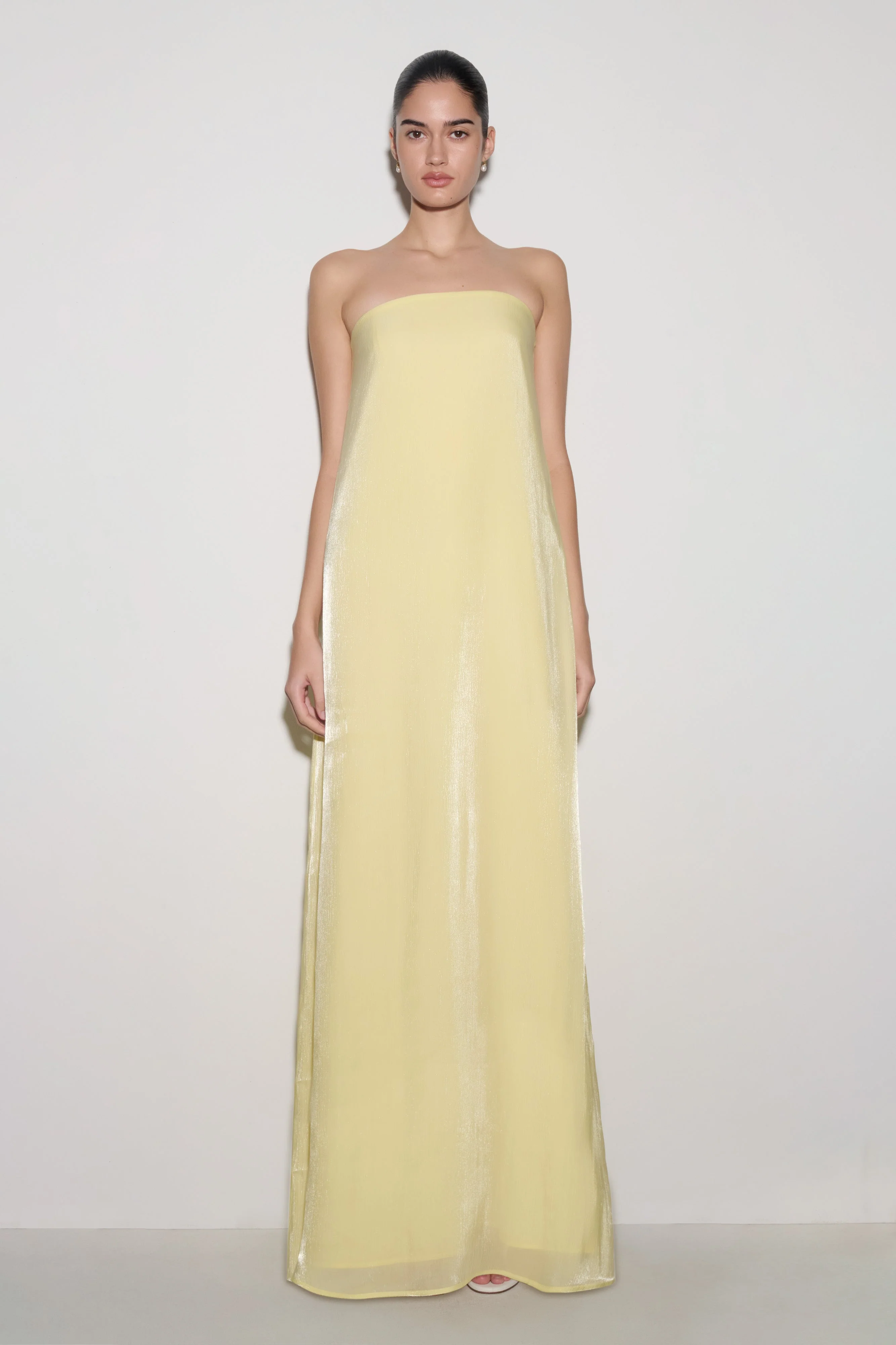 Olivia Strapless Maxi Dress - Lemon