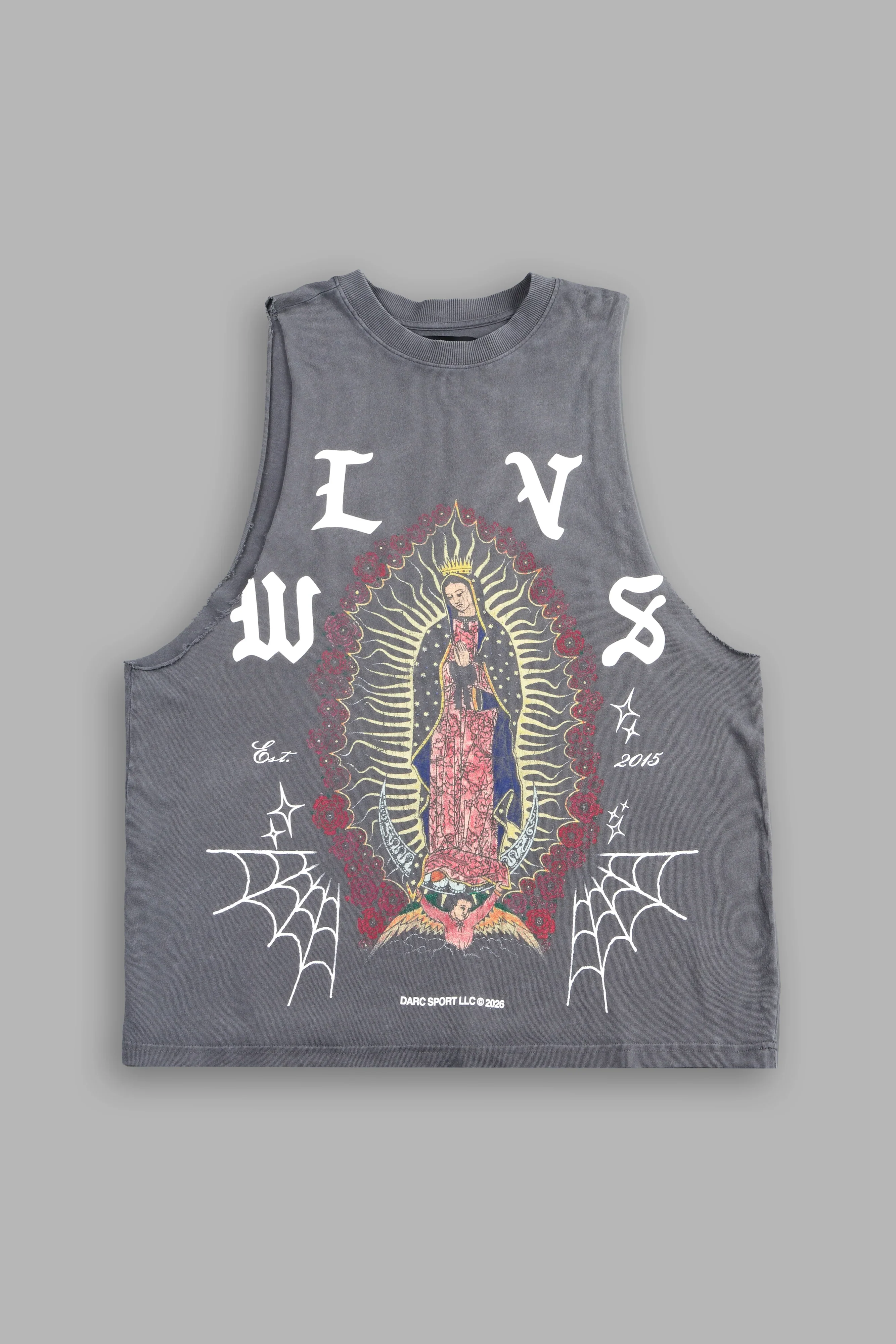 Dama De Las Rosas V2 Tommy Muscle Tee In Slate Gray