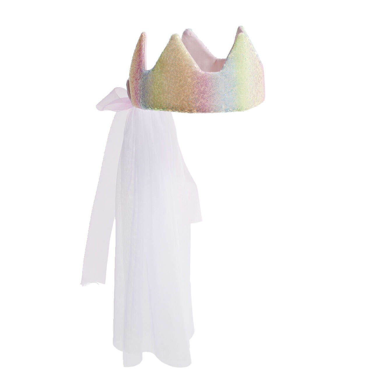 Couronne rose avec voile pour déguisement fille L47,5cm