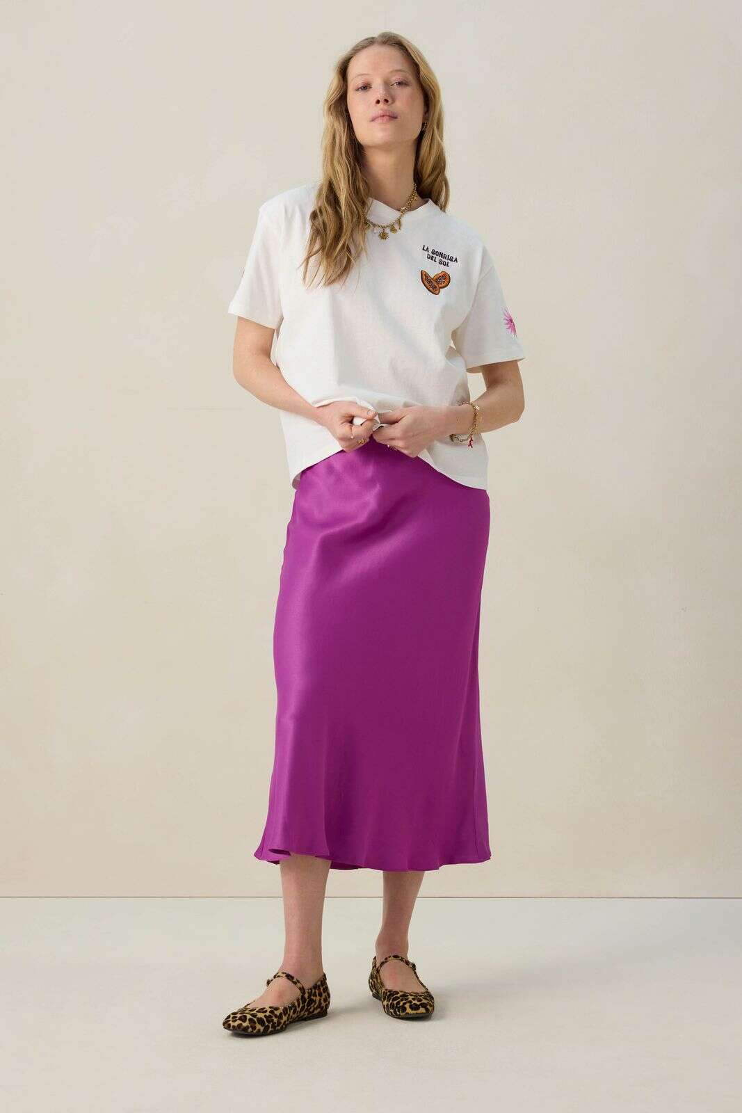 Wit T-shirt met embroidery