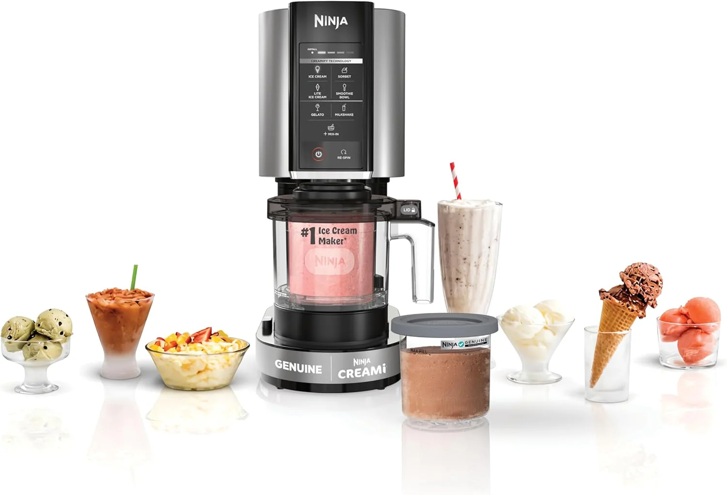Ninja CREAMi Deluxe 11-en-1 Machine à glaces et desserts glacés de luxe