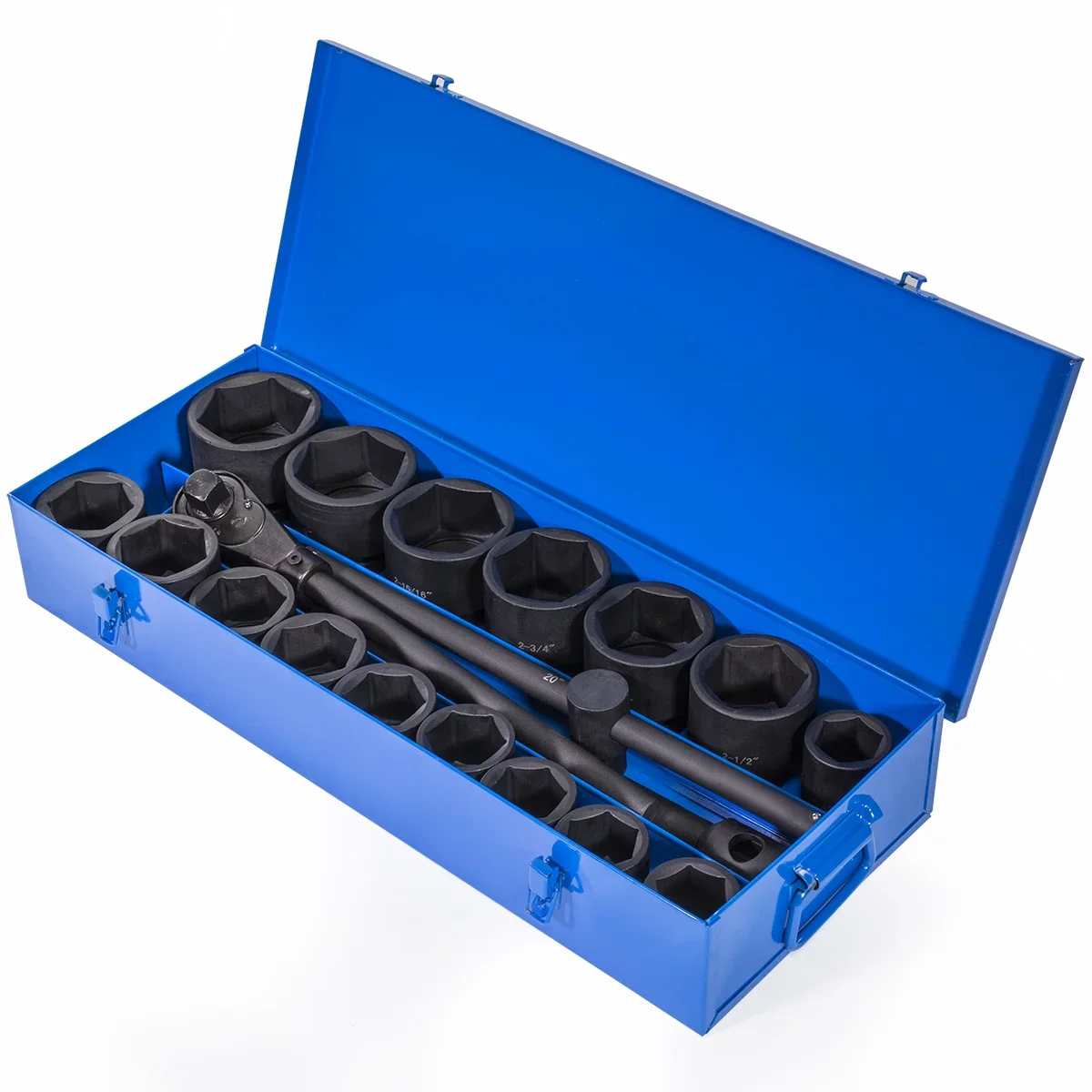 Stark USA 1 Drive 21PC Deep Impact Jumbo Socket Set, 6 Point MM, 27mm - 80mm, CrMo Steel