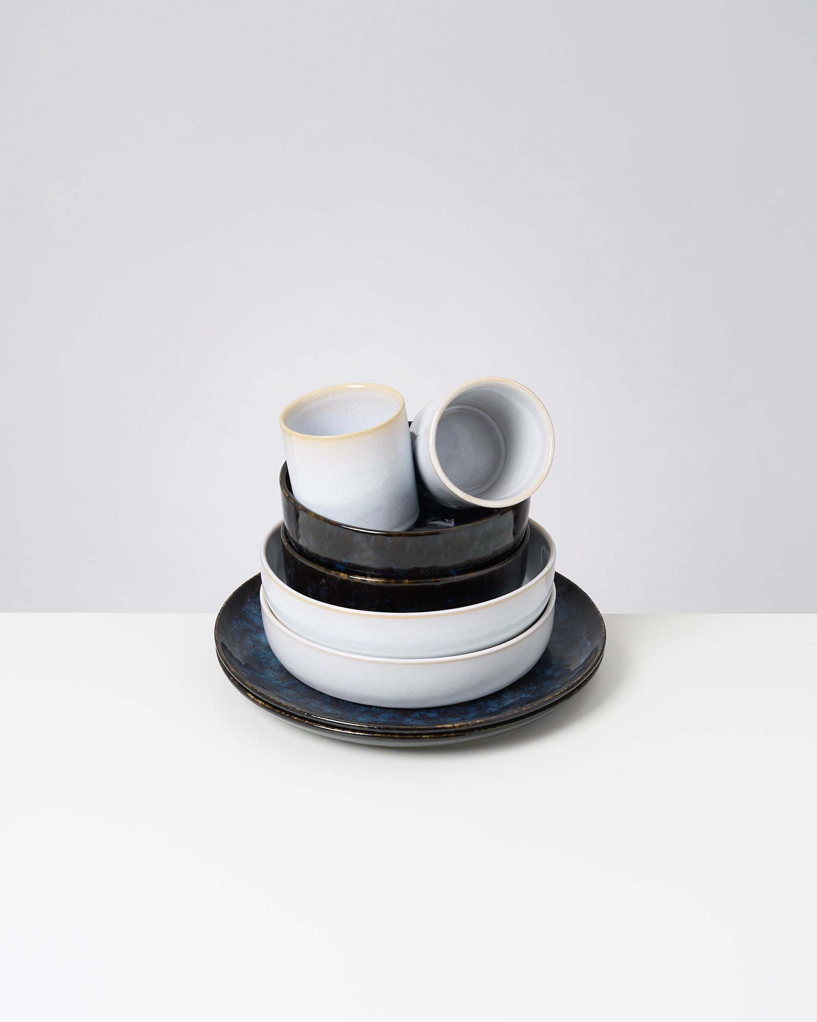 CORDOAMA - TABLEWARE SET MEDITERRANEAN VIBES DARK BLUE WHITE 8 PIECES