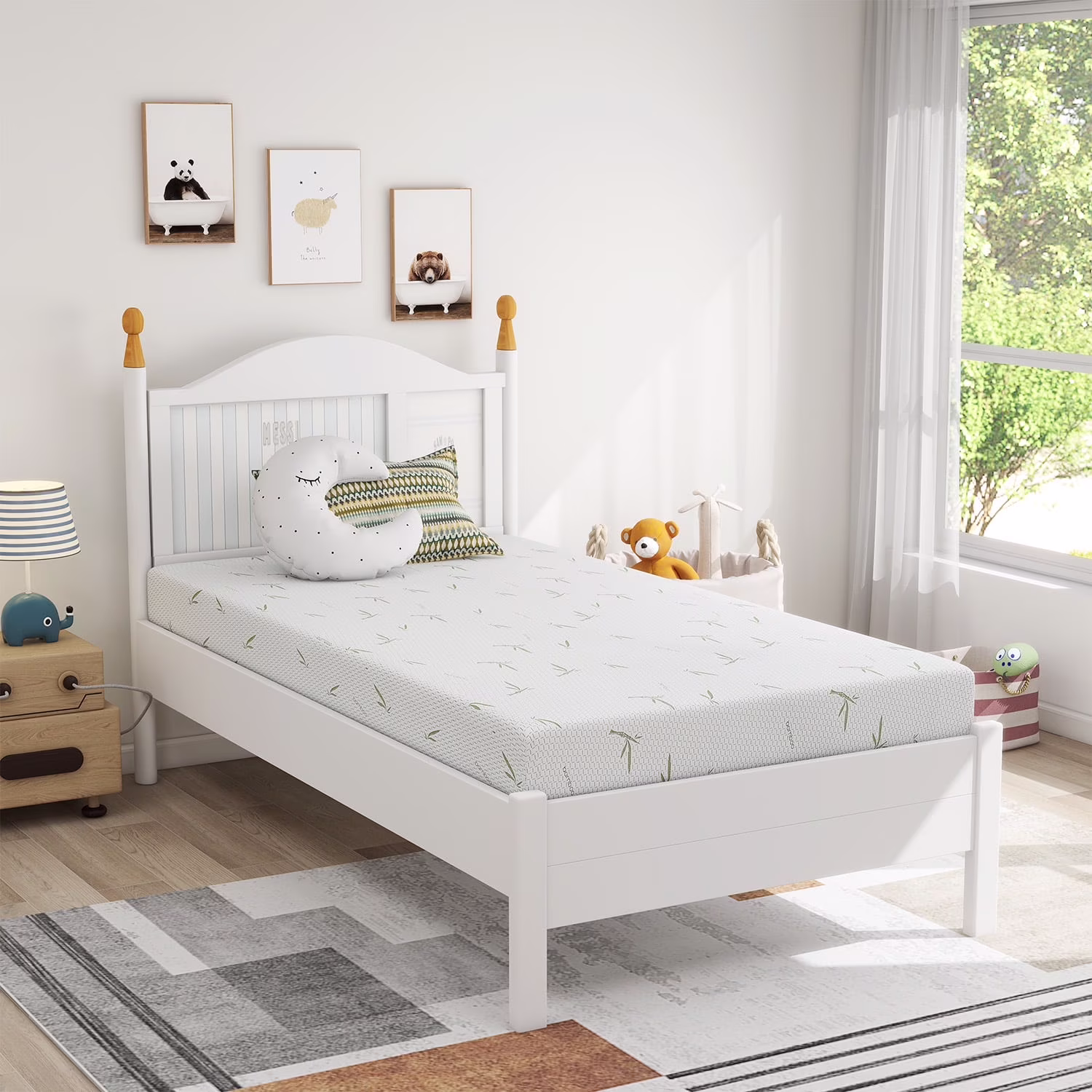 6 in Twin Mattress in a Box, Memory Foam Mattress with Bamboo Cover, Made in USA