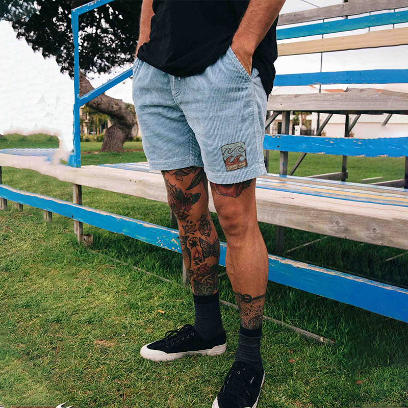 Short de surf en velours côtelé pour homme