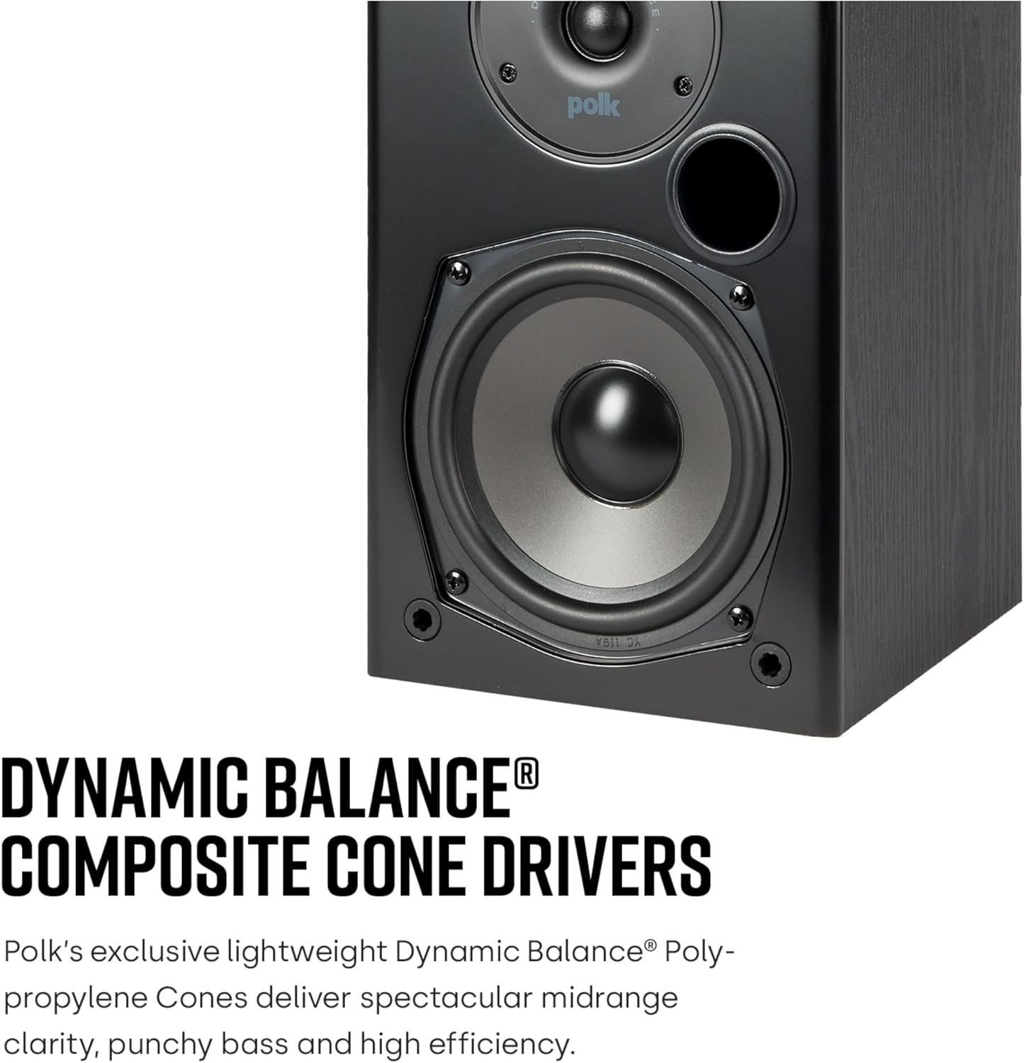 Polk Audio T15 Home Theater and Stereo Bookshelf Speakers – Deep Bass Response  Dolby and DTS Surround  Wall-Mountable  Pair  Black