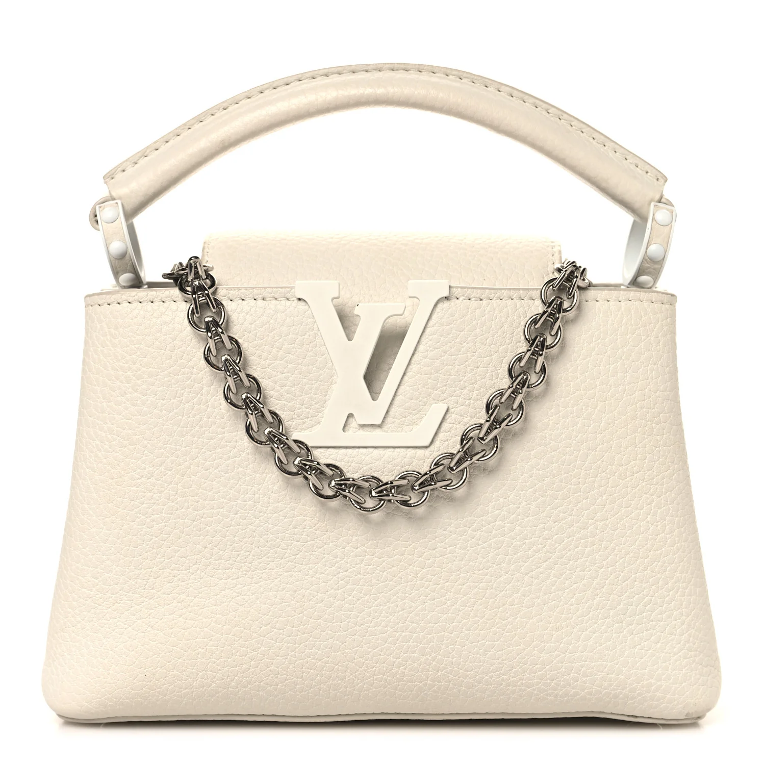 Taurillon Mini Capucines Monochrome  White