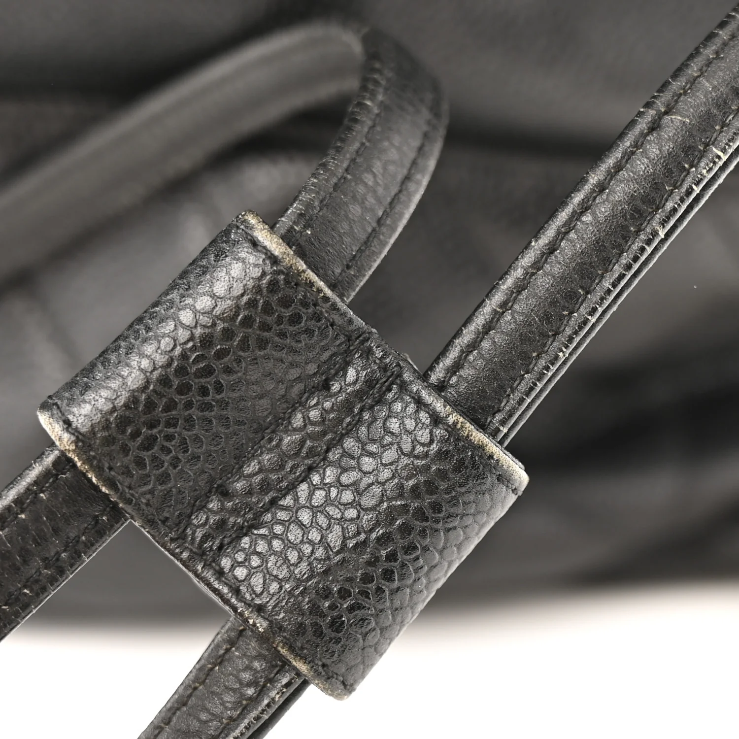 Caviar Quilted Drawstring Backpack Black