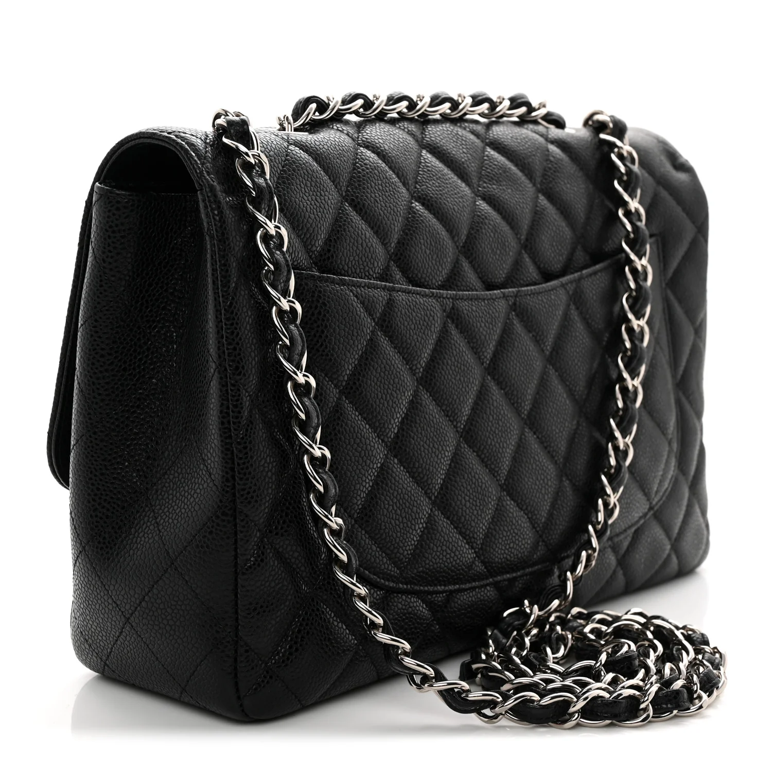 Caviar Quilted Jumbo Single Flap Black