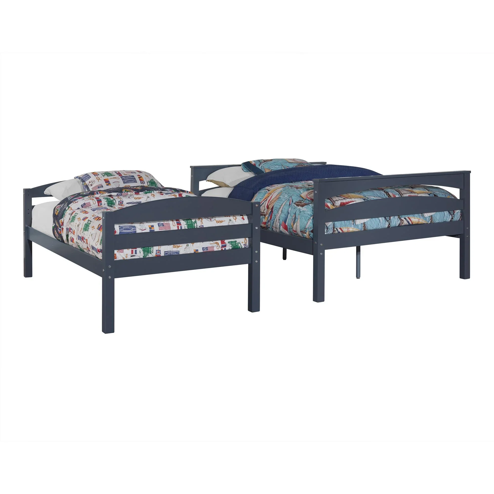 Better Homes & Gardens Leighton Kids' Convertible Twin-Over-Full Bunk Bed, Gray