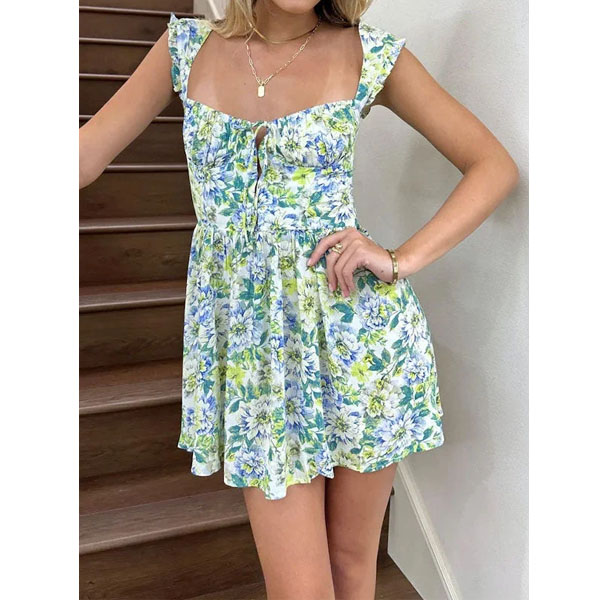 Robe mini à imprimé floral