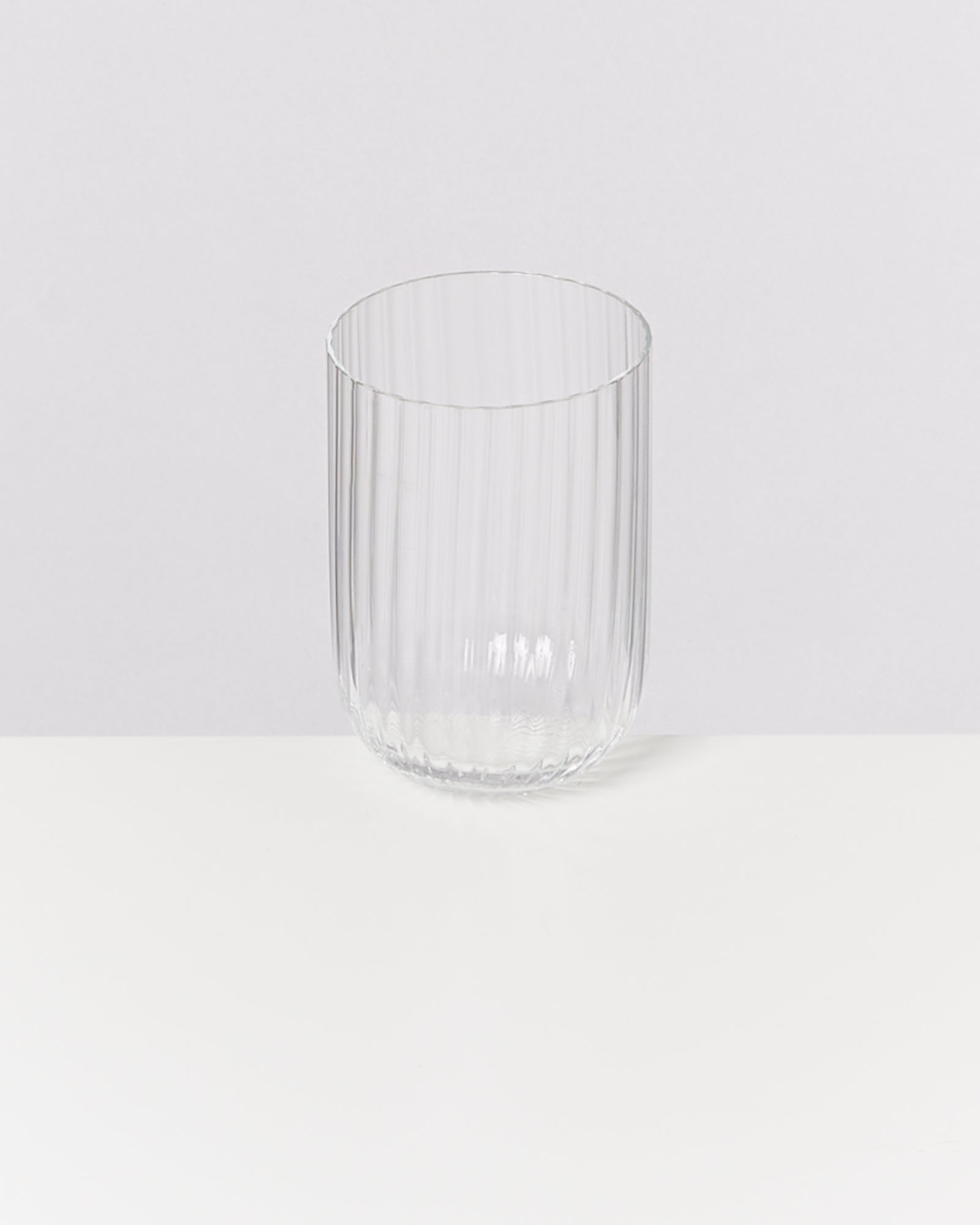 JOIA - SMALL GLASS RIFFLED TRANSPARENT