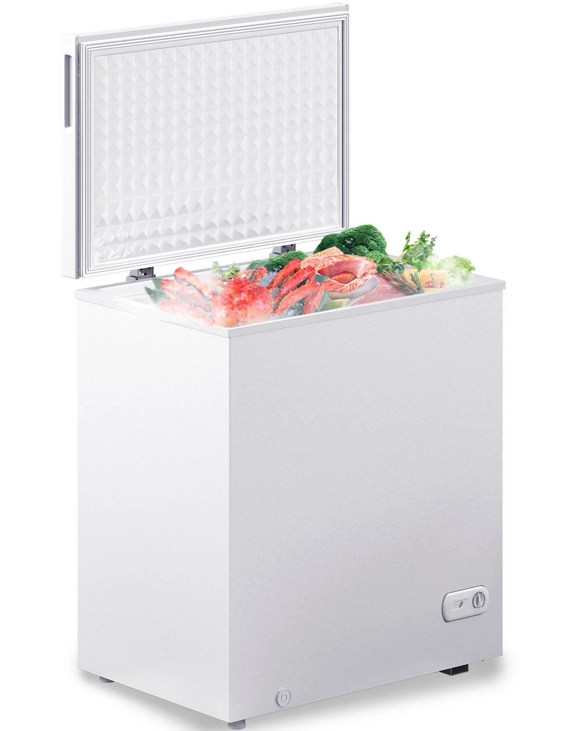 10.0 Cu Ft Chest Freezer, Deep Freezer with Removable Baskets, Adjustable Temperature,White - Image 5