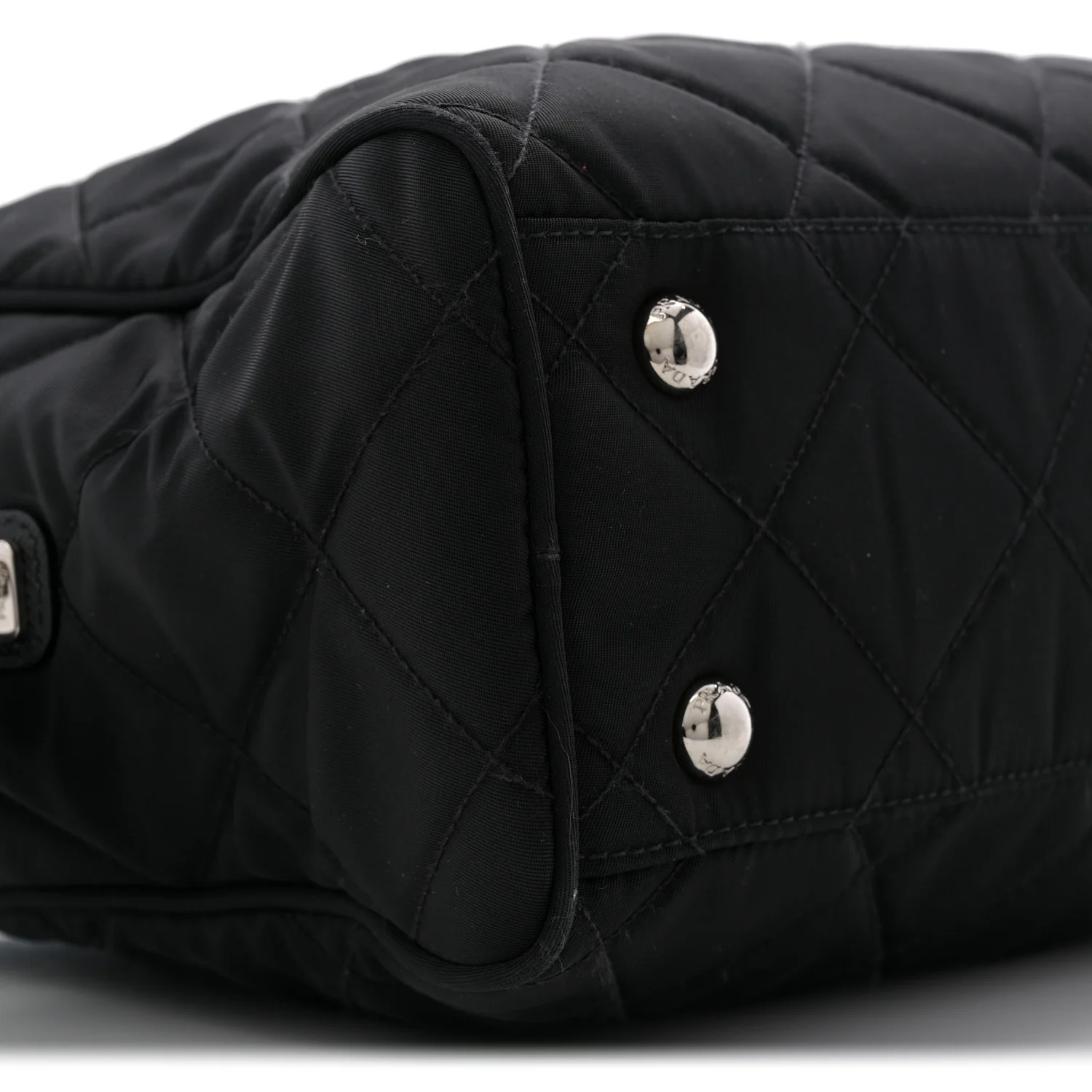 Nylon Tessuto Impuntu Quilted Shoulder Bag Black