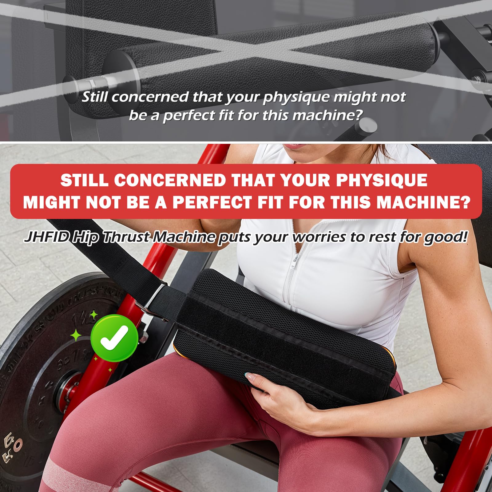 AECOJOY Hip Thrust Machine with Adjustable Footboard, 800LBS Plate-Loaded Glute Bridge Machine