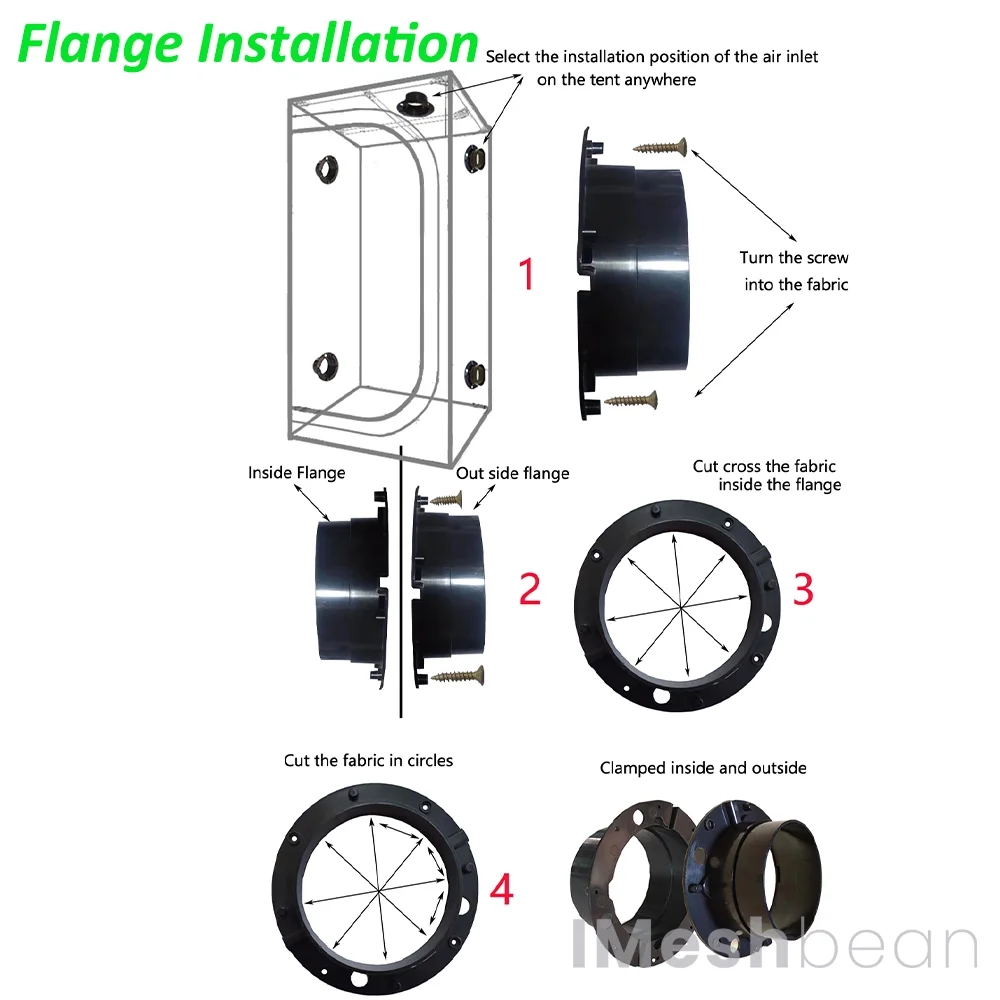 24" x 24" x 55" Grow Tent Kit w/ LED Full Spectrum Grow Light Air Ventilation Inline Fan Set(24" x 24" x 55") - Image 4