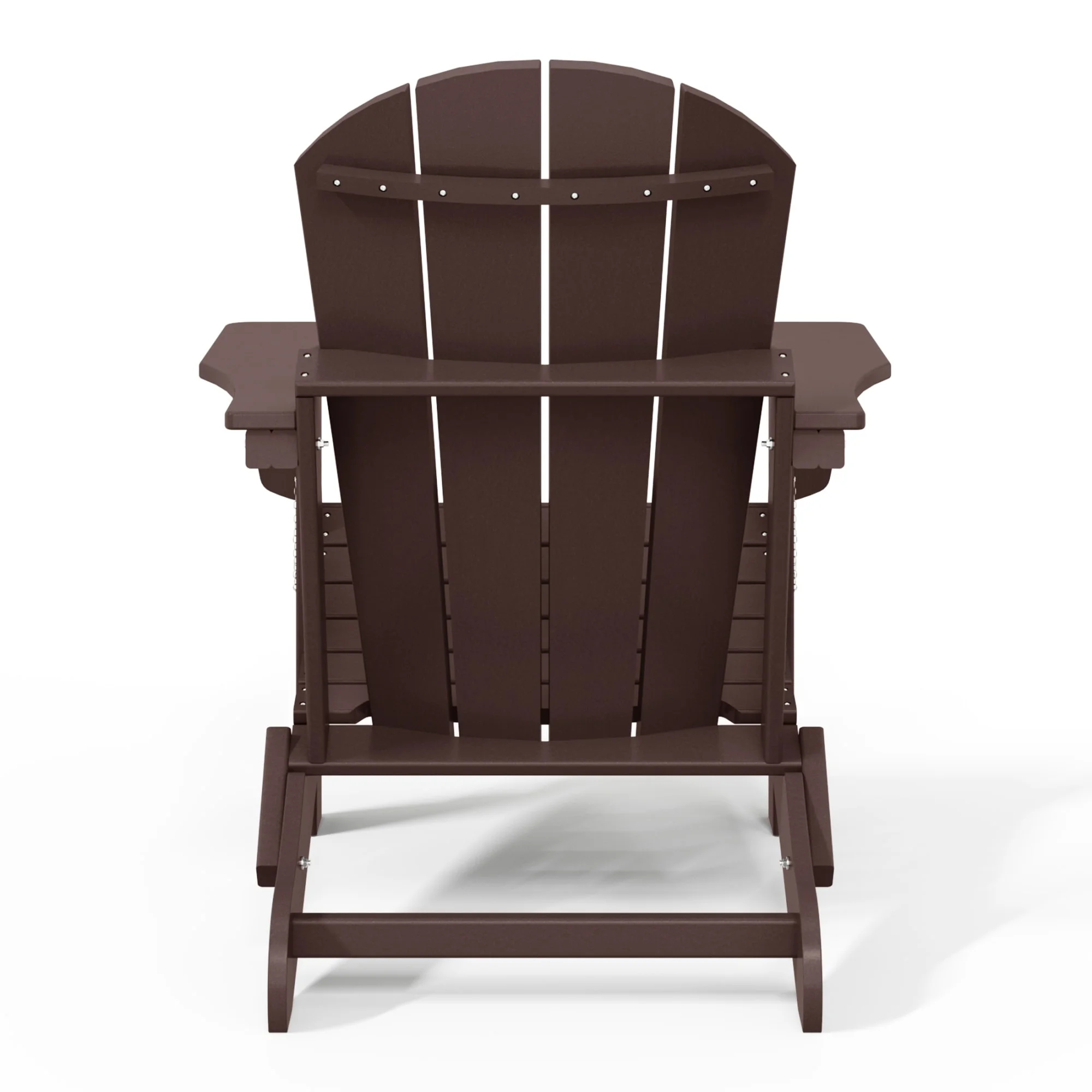 Outdoor Folding HDPE Adirondack Chair, Patio Seat, Weather Resistant, Dark Brown(Dark Brown/Single) - Image 6